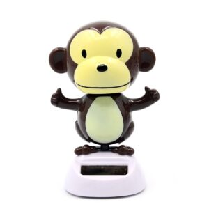 2 pcs Solar Powered Dancing Toy Swinging Monkey Bobbleheads Shaking Car Dashboard, Car Interior Decorations Gift, Toy, Car Accessories