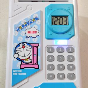 Piggy Bank Money Doraemon Box Cash Coin Electronic ATM Password Note Checker Coin Money Saving Box Jar Storage Box For Kids Birthday Gift Clock Time Piece - IMG20210819121227