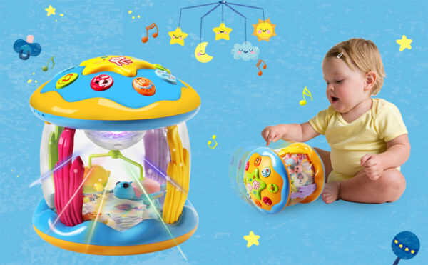 Baby Toys Ocean Park Rotating Projector, Various Pacify Music & Light, Super Fun, Early Educational Toys for 1 2 3 Year Girls and Boys Kids or Toddlers