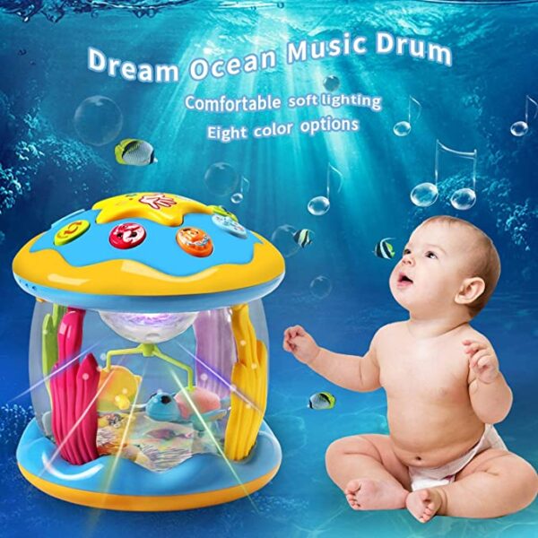 Baby Toys Ocean Park Rotating Projector, Various Pacify Music & Light, Super Fun, Early Educational Toys for 1 2 3 Year Girls and Boys Kids or Toddlers