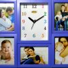 Emaacity- BLUE WALL CLOCK WITH PHOTO FRAME -B4PPFWCL51N04GB