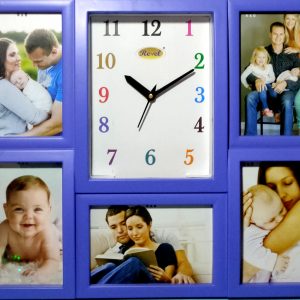 Emaacity- BLUE WALL CLOCK WITH PHOTO FRAME -B4PPFWCL51N04GB