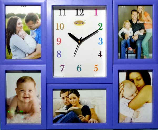 Emaacity- BLUE WALL CLOCK WITH PHOTO FRAME -B4PPFWCL51N04GB