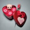 Emaacity-Lovely Heart Box with 1 Teddy and 3 Beautiful Roses - HTDRB00GP55S3