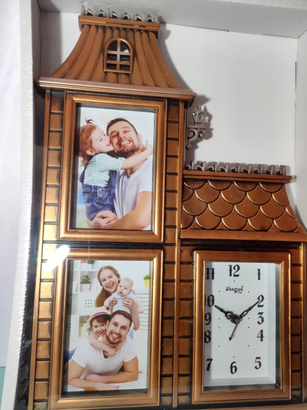 Emaacity- HOUSE WALL CLOCK WITH PHOTO FRAME - PFCLKCW1N0P60H44