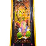 Ganesh Ji  Key Holder Shining glass print Hand crafted  Wall Hanging Wooden Key Stand with 5 Hooks Home Décor