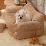 Luxury Cat Bed / Sofa | Winter Warm Cat Nest | Pet Bed For Small Medium Dogs Cats | Comfortable Plush Puppy | Bed Pet Supplies - coffee, L