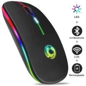 Wireless Mouse Bluetooth RGB Rechargeable Mouse Wireless Computer Silent Mouse LED Backlit Ergonomic Gaming Mouse For Laptop PC